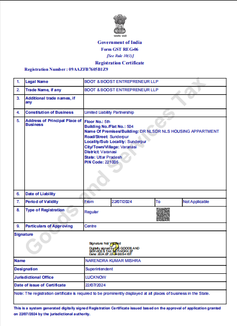 GST Certificate