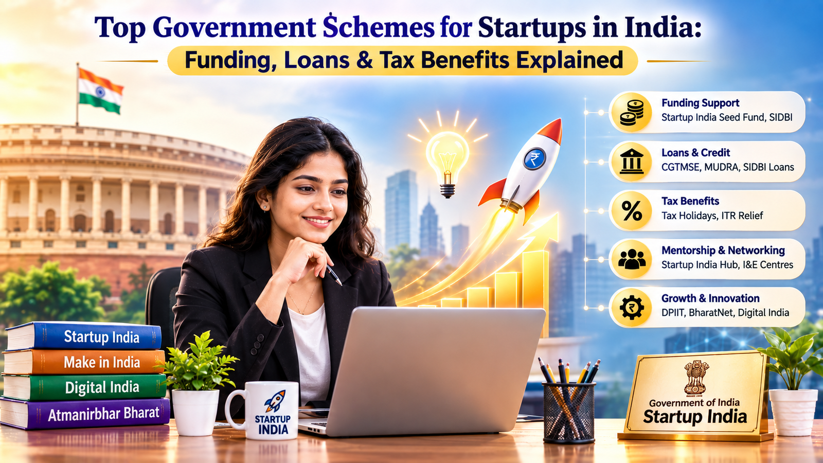 “Top Government Schemes for Startups in India: Funding, Loans &amp; Tax Benefits Explained”